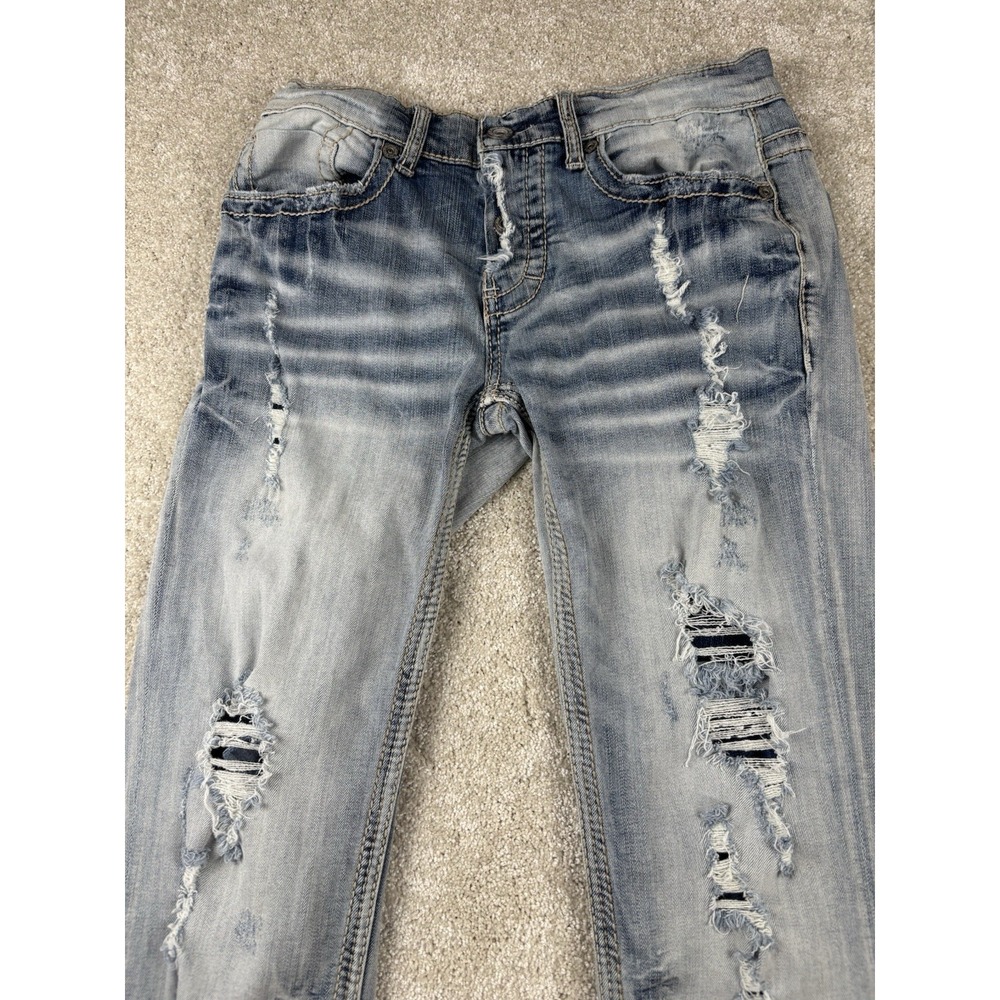 BKE Aiden Boot Leg Stretch Faded Wash Distressed Detailing Jeans Size 29R